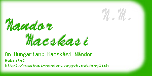 nandor macskasi business card